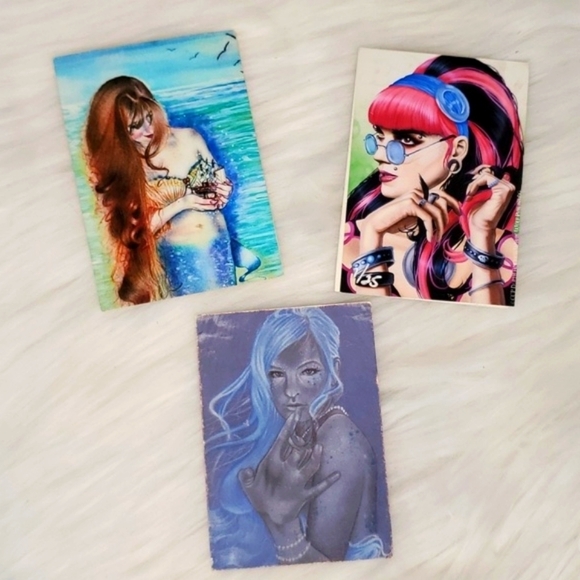 Y2K Miniature Art Prints Punk Rock Woman Mermaids Numbered Hand Signed 2010 - Picture 10 of 12